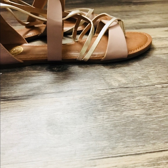 Blush and rose gold gladiator sandal by SO! - Picture 4 of 7